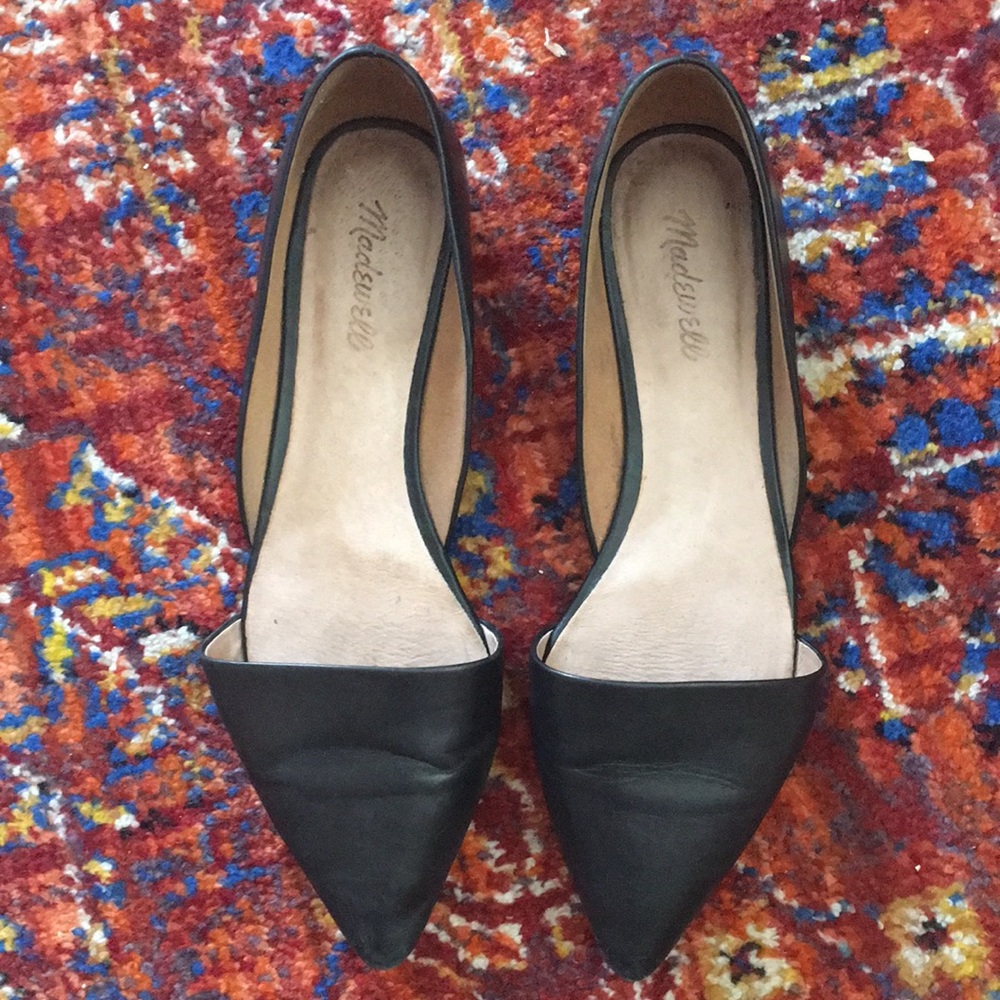 Madewell black leather flats